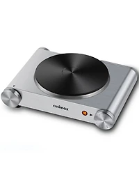Cusimax 1500W Electric Stainless Steel Hot Plate Portable Single Burner With Temperature Control For Rv Home Camping