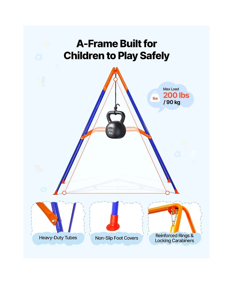 Glintex Toddler 2-in-1 Swing and Jumper with 3-in-1 Convertible Seat, Foldable A-Frame, 200 lb Capacity, Ages 3+