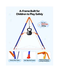 Glintex Toddler 2-in-1 Swing and Jumper with 3-in-1 Convertible Seat, Foldable A-Frame, 200 lb Capacity, Ages 3+