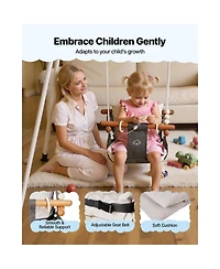 Glintex Toddler Swing and Jumper, 2-in-1 Baby Set Bouncer with Foldable A-Frame Metal Stand, Canvas Seat 50 lb Capacity