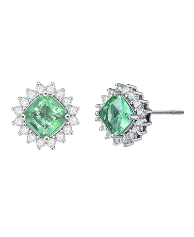 Classy 10MM Halo Square Stud Earrings