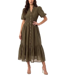 Taylor Women's Puff-Sleeve Shirtdress