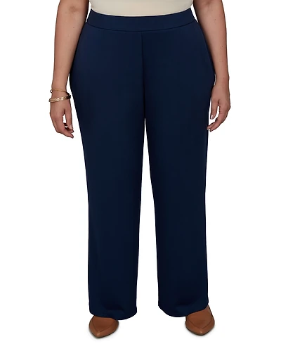 Alfred Dunner Plus Wide-Leg Pull-On Rayon-Nylon Blend Pants