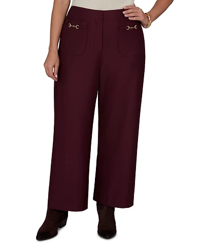 Ruby Rd. Plus Solid Pique Wide-Leg Pull-On Pants