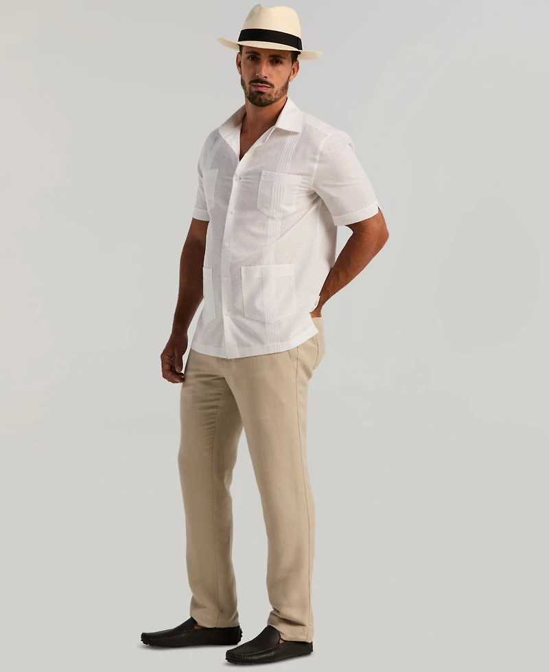 Cubavera Men's Linen Blend Four-Pocket Shirt