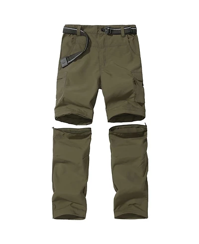 Piscifun Boy's Convertible Quick Dry Hiking Pants Zip Off Cargo Outdoor Trousers