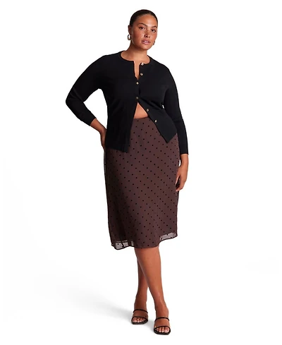 Estelle Women's Sable Polka Dot A-Line Midi Skirt