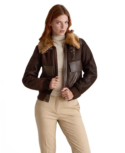 Furniq Uk Women's Mabel Ginger Shearling Jacket