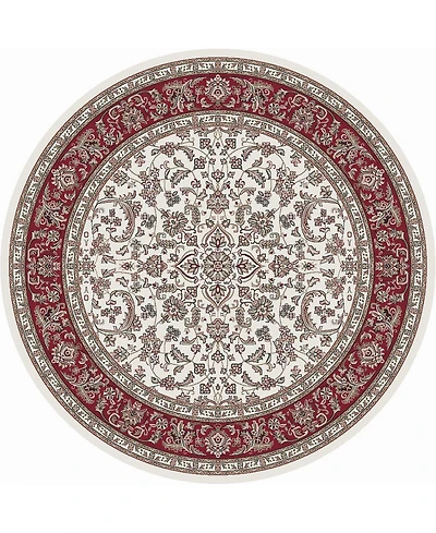 Closeout! Km Home 1318/1516/Ivory Navelli Ivory/ Cream 5'3" x 5'3" Round Area Rug