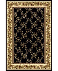 Closeout! Km Home 1427/1720/Black Navelli Black 3'3" x 5'4" Area Rug