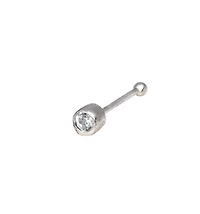 Curata Jewelry Solid 14k Gold 20g 3mm Bezel Cubic Zirconia Nose Stud Ring