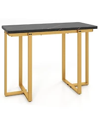 Slickblue Modern Console Table 42" with Faux Marble and Geometric Frame