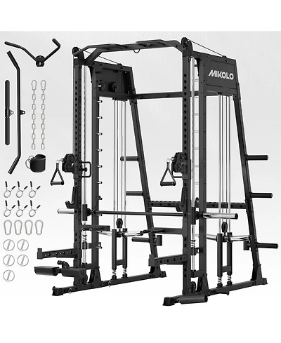 Mikolo Pilates Reformer - 86" Foldable Machine for Home Use, Includes Jump Board, Workout Equ