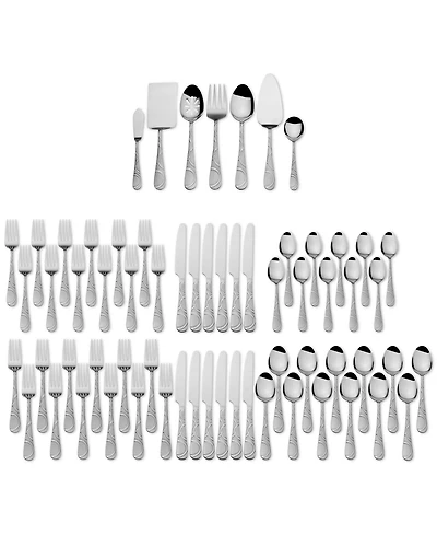 International Silver 18/0 Stainless Steel 67-Pc. Garland Frost Flatware & Hostess Set, Created for Macy's