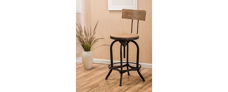 Kalber Naturally Antique Wood Bar Stool
