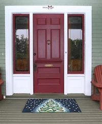 Liora Manne Front Porch Indoor Outdoor Xmas Tree Midnight Area Rug