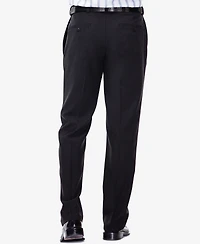 Haggar Men's Eclo Stria Classic Fit Flat Front Hidden Expandable Dress Pants