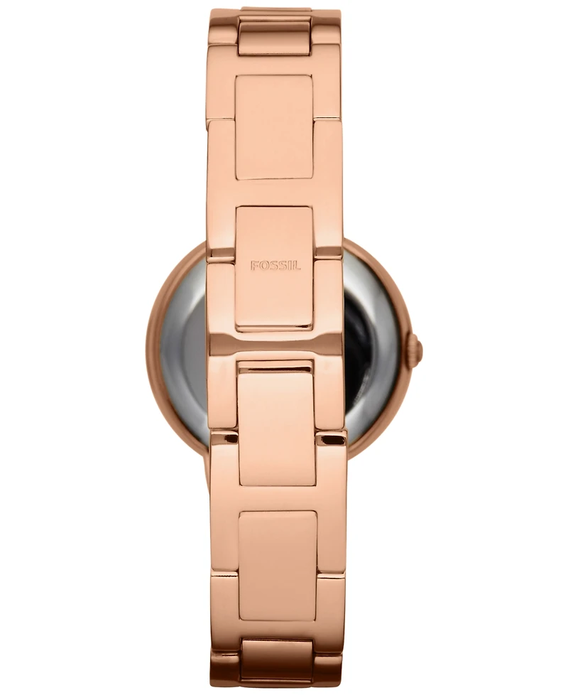Fossil Women's Virginia Rose Gold-Tone Stainless Steel Bracelet Watch 30mm ES3284