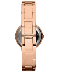 Fossil Women's Virginia Rose Gold-Tone Stainless Steel Bracelet Watch 30mm ES3284