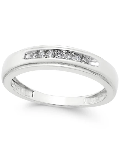 Men's Diamond Band (1/6 ct. t.w.) in 10k White Gold