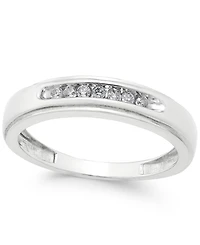Men's Diamond Band (1/6 ct. t.w.) in 10k White Gold