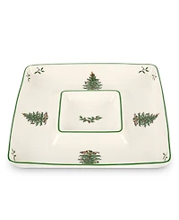 Spode Christmas Tree Square Chip & Dip Set
