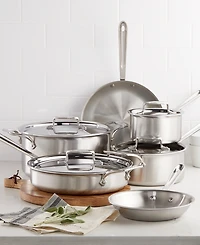 All-Clad D5 Brushed Stainless Steel Cookware Set, 10 Piece Set
