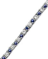 Sapphire (2-1/2 ct. t.w.) and White (2-3/4 Bracelet Sterling Silver (Also Available Emerald or Sapphire)