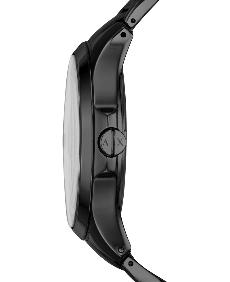 A|X Armani Exchange Watch, Men's Black Ion Plated Stainless Steel Bracelet 46mm AX2104
