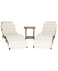 Irena Outdoor 3-Pc. Lounge Set (2 Lounges & 1 End Table
