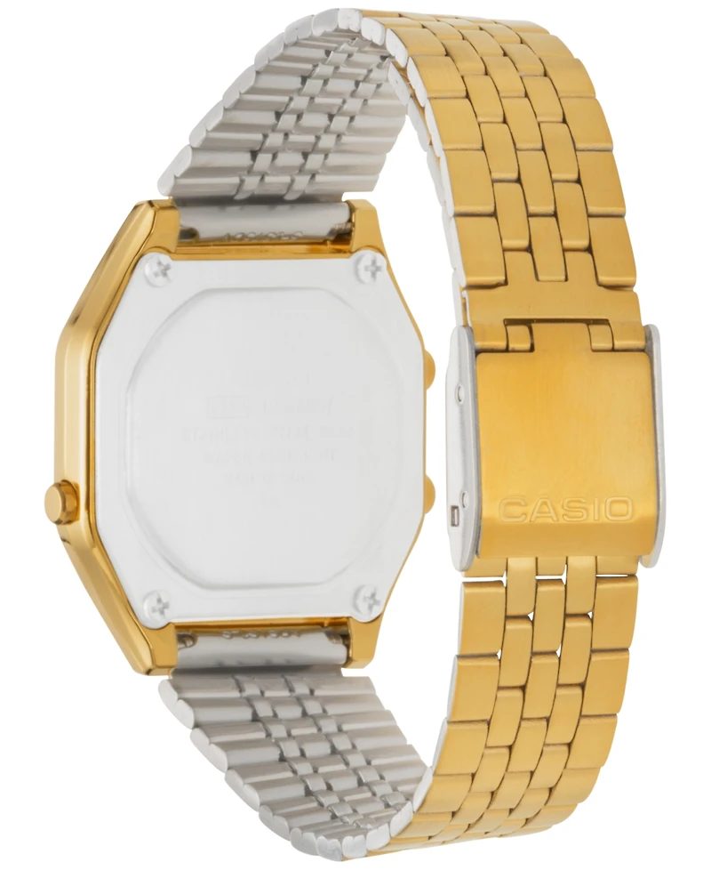 Casio Women's Digital Vintage Gold-Tone Stainless Steel Bracelet Watch 39x39mm LA680WGA-9MV