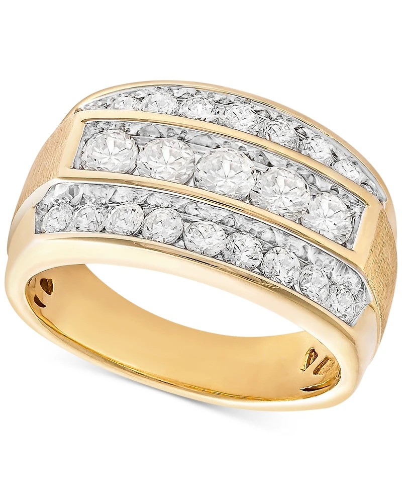 Men's Diamond Linear Cluster Ring (2 ct. t.w.) 10k Gold