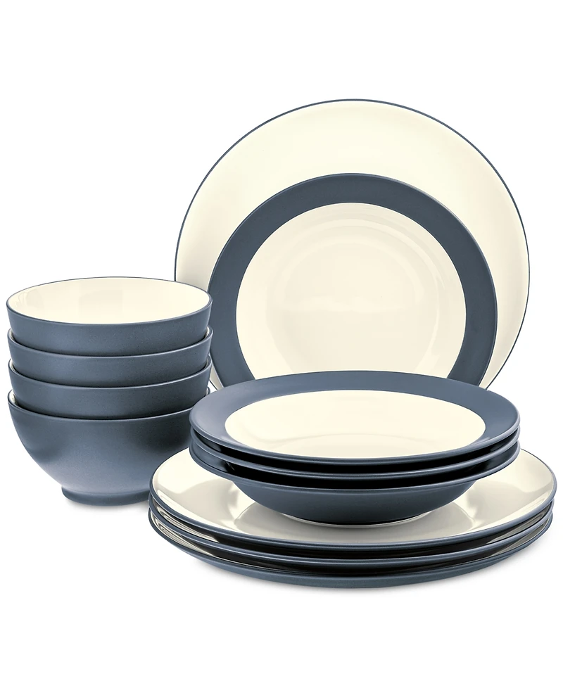 Noritake Colorwave Coupe 12-Piece Dinnerware Set, Service for 4