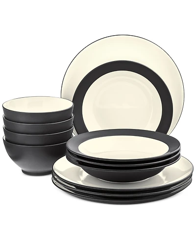 Noritake Colorwave Coupe 12-Piece Dinnerware Set, Service for 4