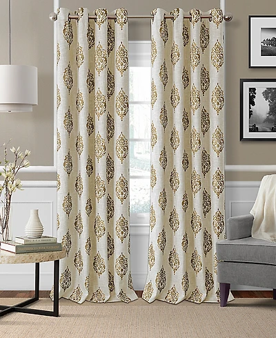 Elrene Home Fashions Navara Medallion Room Darkening Window Curtain