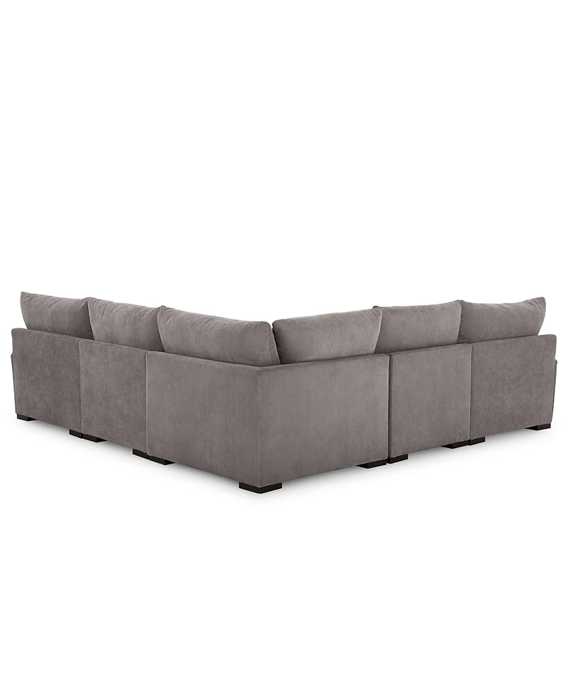 Closeout! Rhyder 5-Pc. Fabric Sectional Sofa with Armless Chair, Created for Macy's