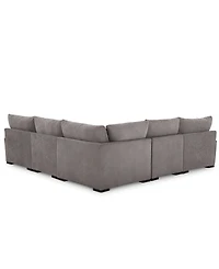 Closeout! Rhyder 5-Pc. Fabric Sectional Sofa with Armless Chair, Created for Macy's