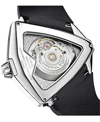 Hamilton Men's Swiss Automatic Ventura Xxl Black Rubber Strap Watch 45.5x46mm H24655331