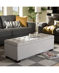 Roanoke Grid-Tufting Storage Ottoman Bench