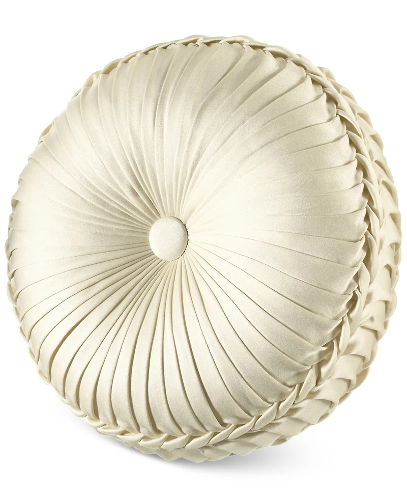 J Queen New York Marquis Tufted Decorative Pillow, 15" Round