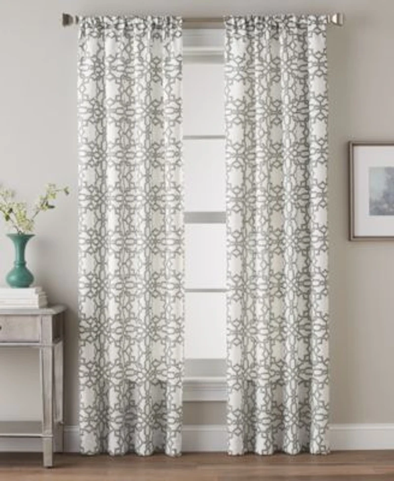 Lotus Harmony Geometric Print Curtain Collection