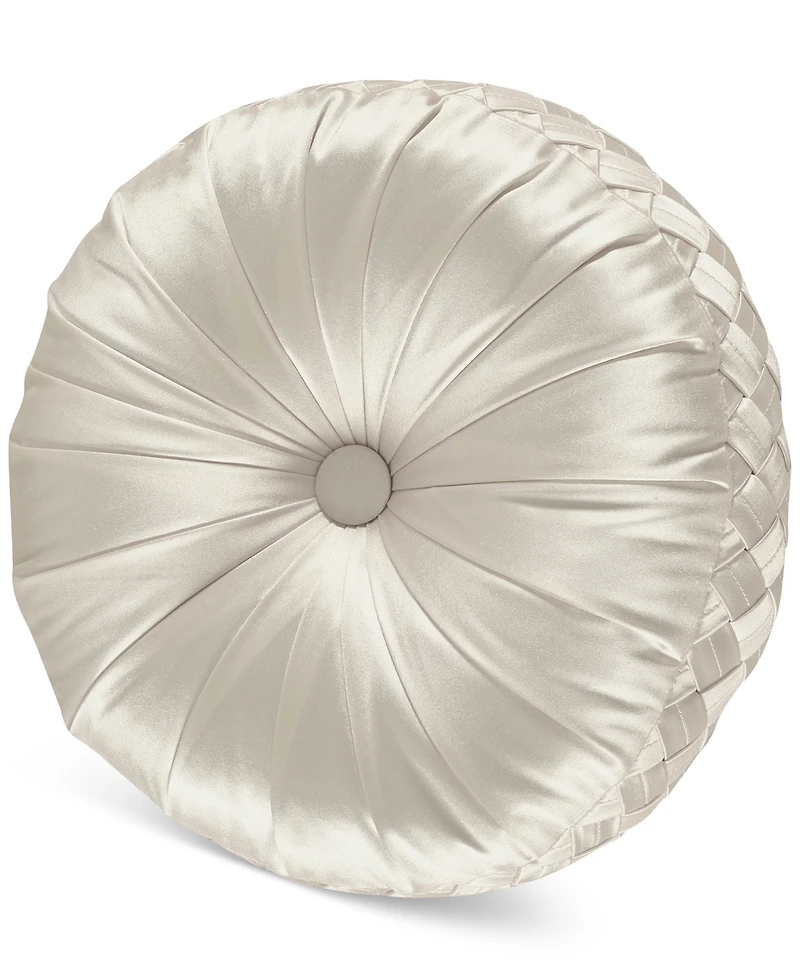 J Queen New York Satinique Tufted Decorative Pillow, 15" Round