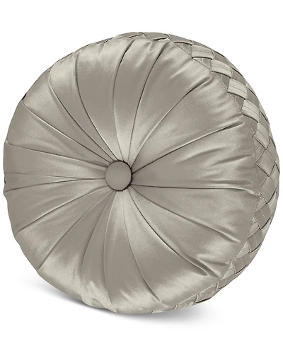 J Queen New York Satinique Tufted Decorative Pillow, 15" Round