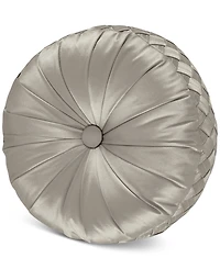 J Queen New York Satinique Tufted Decorative Pillow, 15" Round