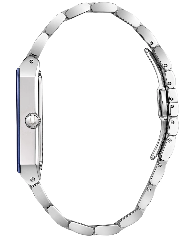 Bulova Men's Futuro Diamond-Accent Stainless Steel Bracelet Watch 31x45mm, Created for Macy's