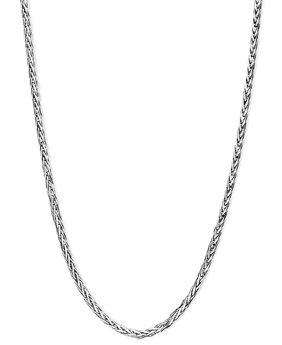 14k White Gold Necklace, 16" Diamond Cut Wheat Chain (9/10mm)