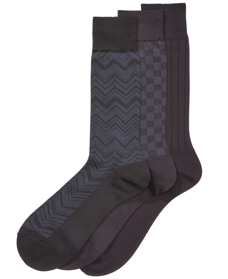 Perry Ellis Men's 3-Pk. Microfiber Patterned Socks