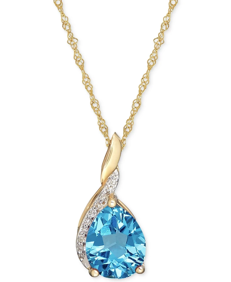 Amethyst (1-3/8 ct. t.w.) & Diamond Accent Pendant Necklace 14k Gold (Also Blue Topaz)