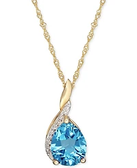 Amethyst (1-3/8 ct. t.w.) & Diamond Accent Pendant Necklace 14k Gold (Also Blue Topaz)