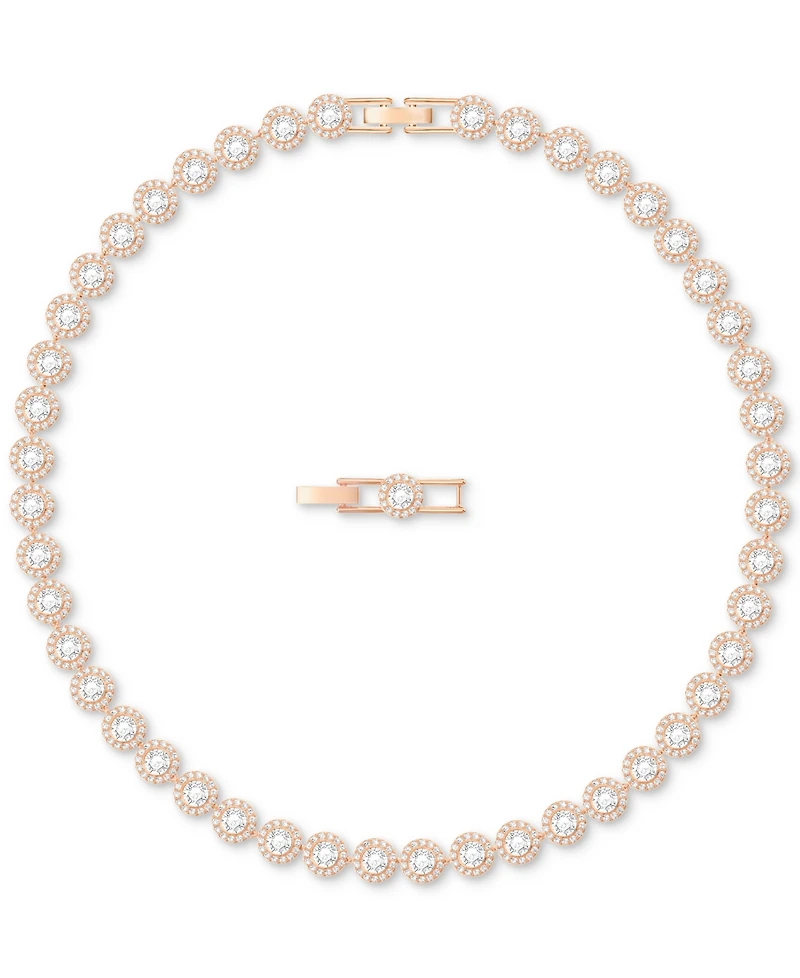 Swarovski Rose Gold-Tone Crystal Halo All-Around Collar Necklace
